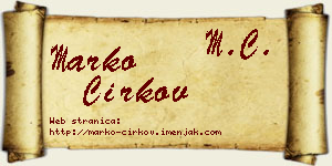 Marko Ćirkov vizit kartica